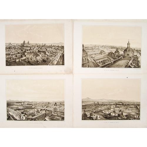 Old map image download for 4 panoramic plates of Mexico City.