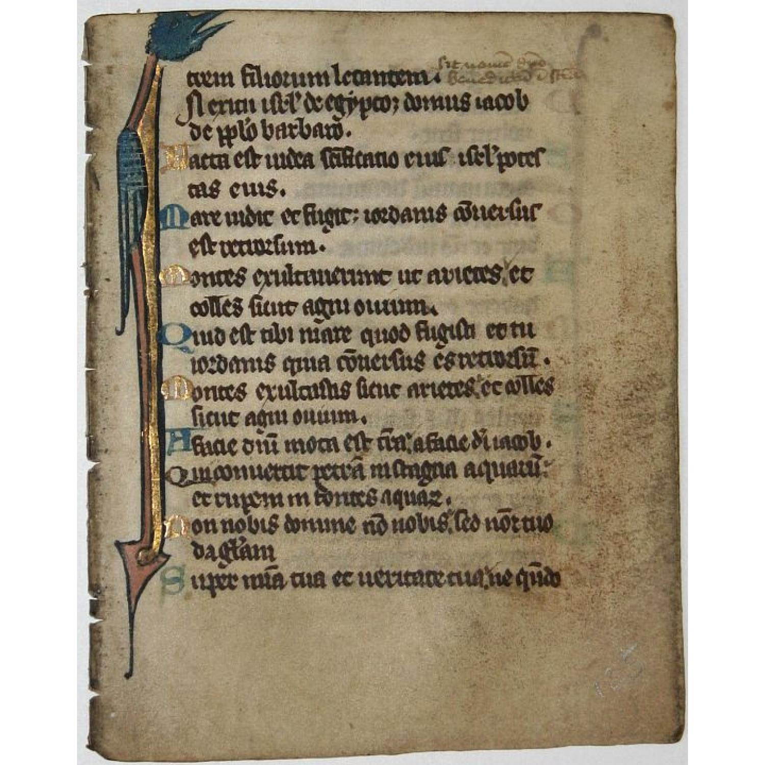 Leaf on vellum from a manuscript Breviary.