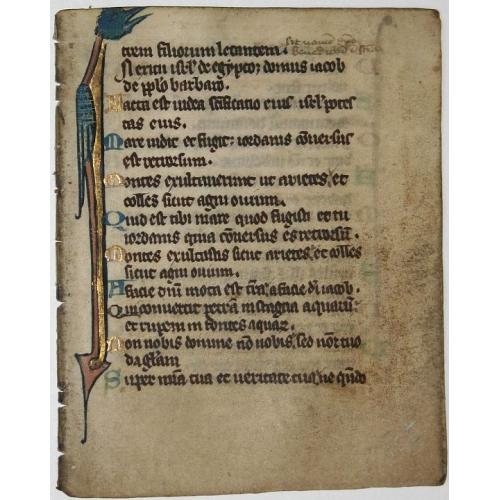 Leaf on vellum from a manuscript Breviary.