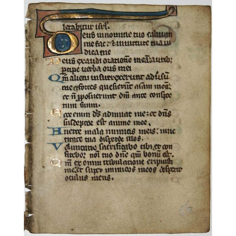 Leaf on vellum from a manuscript Breviary.