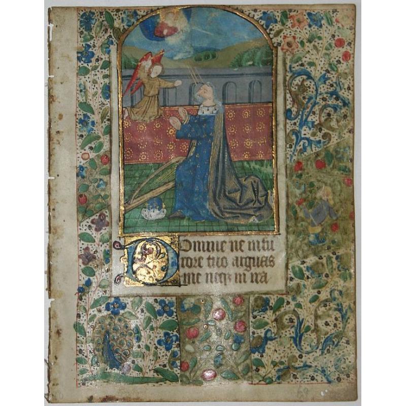 A miniature on vellum from a manuscript Book of Hours.