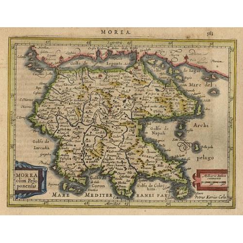 Old map image download for Morea olim Peloponensis.