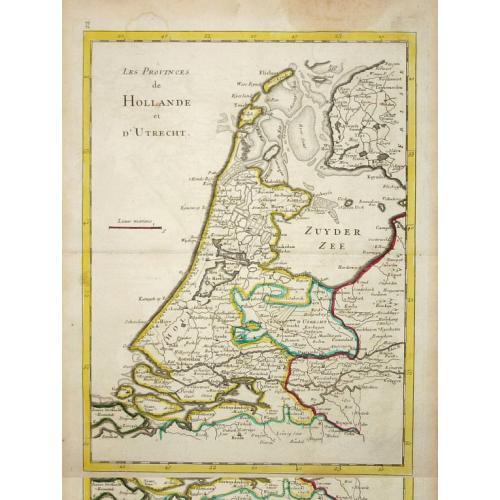 Old map image download for Les Provinces de Hollande et D' Utrecht.