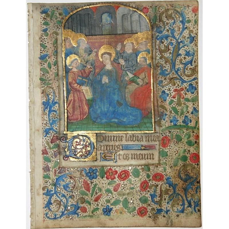 A miniature on vellum from a manuscript Book of Hours.
