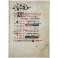 Old, Antique map image download for Leaf on vellum from an Italian manuscript Book of Hours.