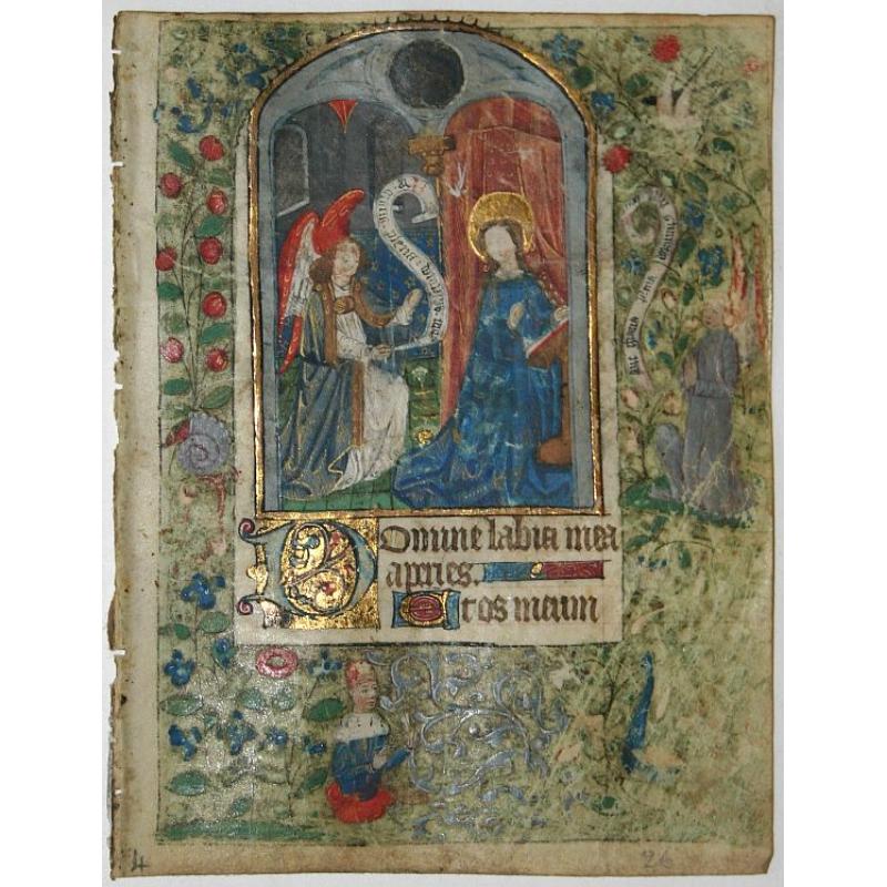 A miniature on vellum from a manuscript Book of Hours.