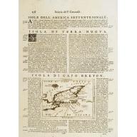 Old, Antique map image download for Isola di Capo Breton./ Isola e citta di cartagena Nell America.