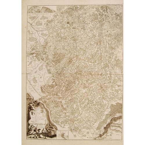 Old map image download for Le cours du Rhin de Bale à Hert près Philisbourg contenant L\'Alsace et partie du Brisgau..