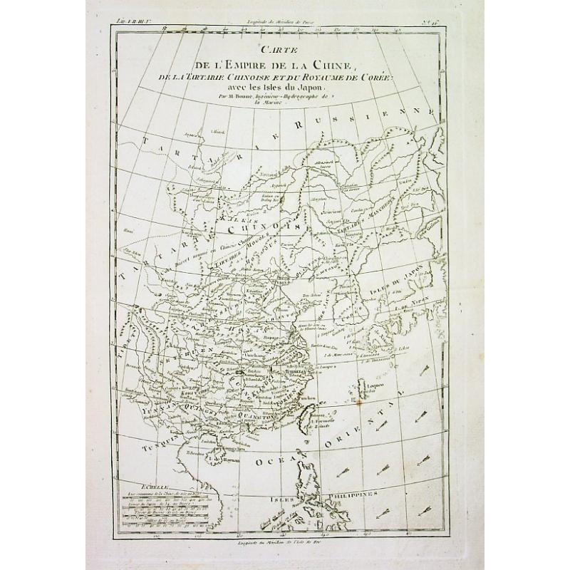 CARTE DE L'EMPIRE DE LA CHINE, DE LA TARTARIE CHINOISE ET DU ROYAUME DE CORÉE avec les Isles du Japon