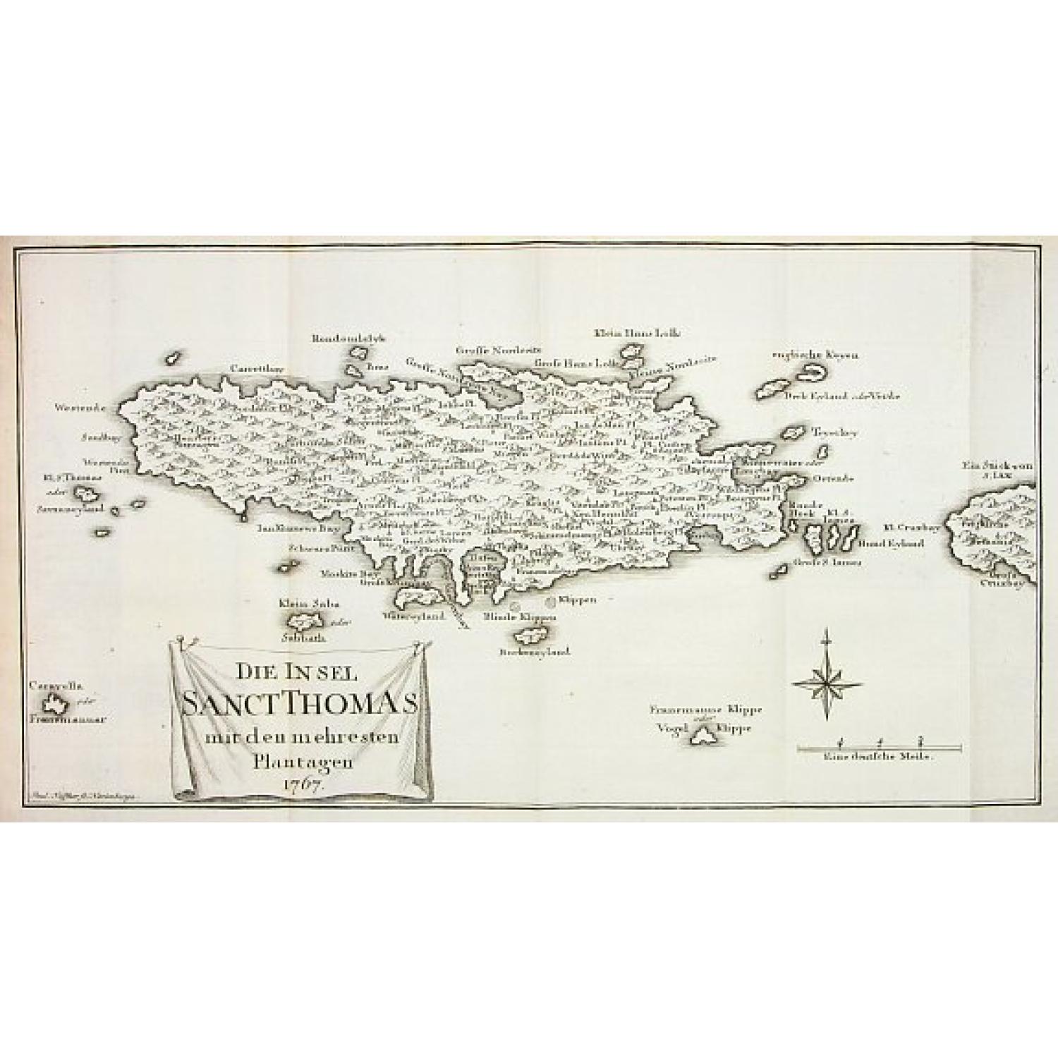 Die Insel Sanct Thomas mit den mehresten Plantagen 1767