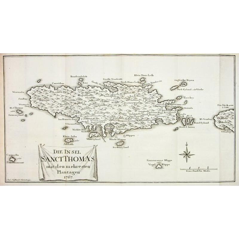 Die Insel Sanct Thomas mit den mehresten Plantagen 1767