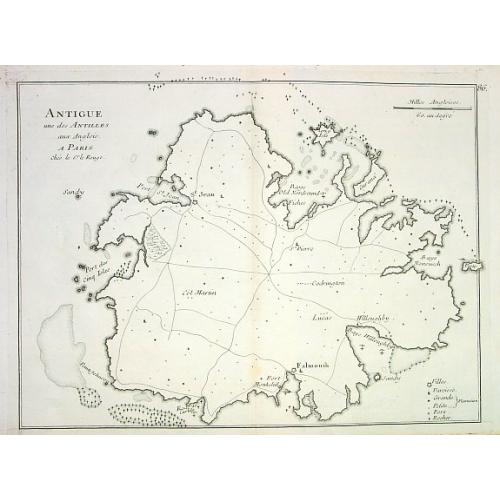 Old map image download for Antigue une des Antilles aux Anglois...