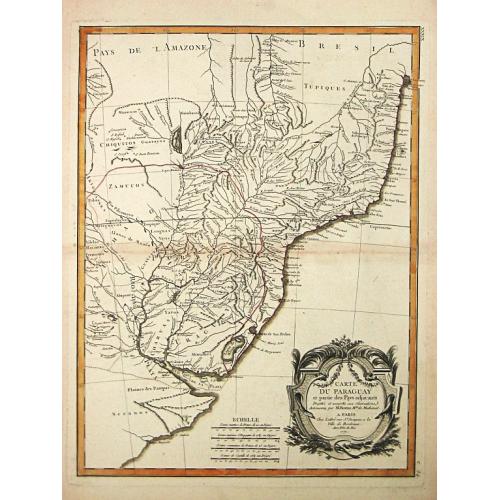 Old map image download for Carte du Paraguay et partie des Pays adjacants.