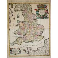 Old, Antique map image download for Le Royaume D' Angleterre distingué en ses Provinces.