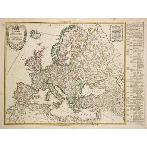 Old map image download for Europe divisee en ses Empires, Royaumes et Republiques.