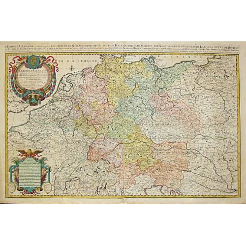 Old map image download for L\' Empire d\' Allemagne / distingue suivant l\' etendue de tous / les Estats, Principautes et Souverainetes. A Paris, 1696.