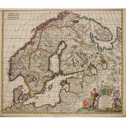 [ Lot of 9 maps and plans]  Novissima nec non Perfectissima Scandinaviae Tabula