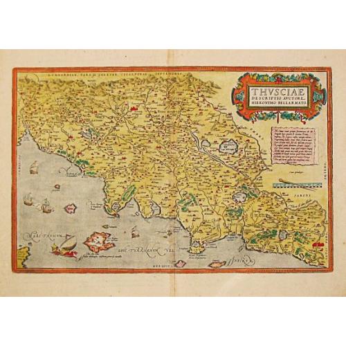 Old map image download for Thusciae Descriptio Auctore Hienomymo Bellarmato.