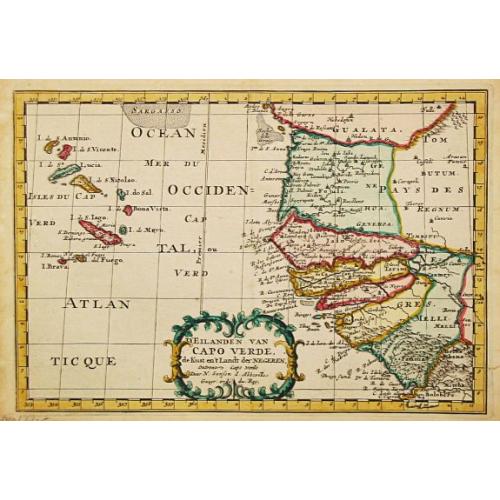 Old map image download for D' Eilanden van Capo Verde, de kust en 't landt der Negeren.