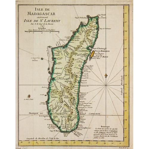 Old map image download for [Lot of 7 map / prints of Madagascar] Parte de la Cote Orientale d' Afrique avec l' Isle de Madagascar et les Cartes particulières des Isles de France et de Bourbon.