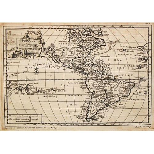 Old map image download for Amerika of de Nieuwe Wereld.