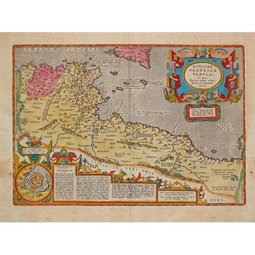 Old map image download for AFRICAE / PROPRIAE / TABULA / In qua, / Punica regna vides. / Tyrios, et Agenoris / urbem. / 1590.