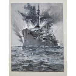 Original Painting: English battleship of the line.