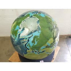 A unique 78 inches (2 meters) diameter relief globe shows the physical features under the oceans.