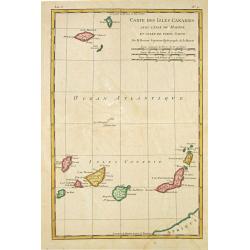 Carte des Isles Canaries, avec l'Isle de Madere et celle de Porto Santo