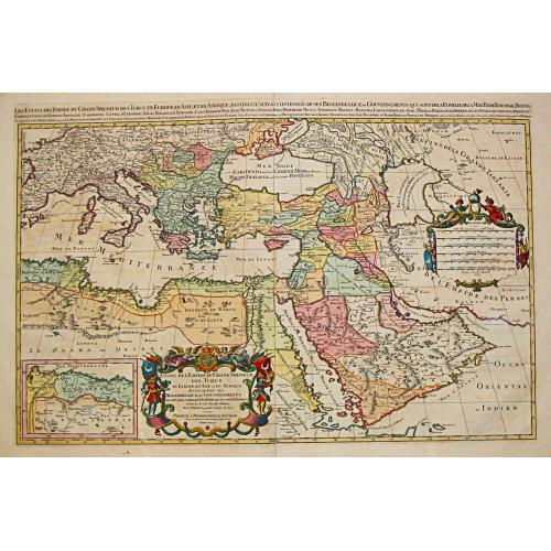 Old map image download for [Lot of 6 maps of the  eastern Mediterranean] Estats / du Grand Seigneur / des Turcs / en Europe, en Asie et en Afrique