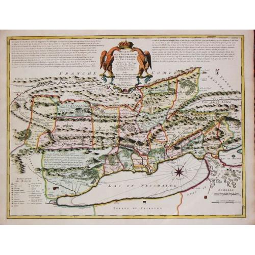 Old map image download for [Map of the lake of Neuchatel. COVENS, J. & MORTIER, C.