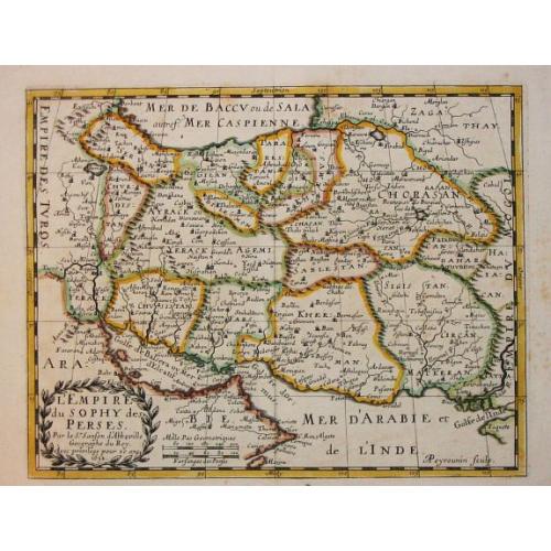 Old map image download for L'Empire du Sophy des Perses. A. Peyrounin Scu. 