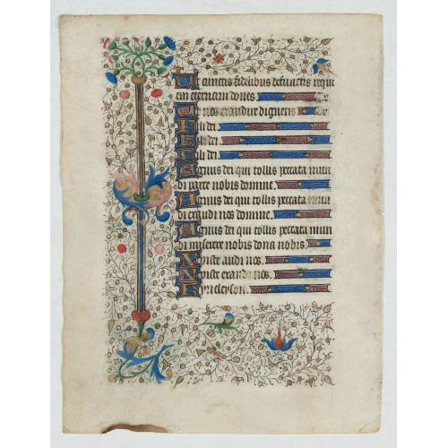 Leaf from a French book of hours, attributed to the workshop of the Master of Guillebert de Mets.