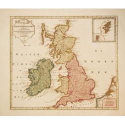 Nieuwe Kaart van de Eilanden van Groot Brittannien behelzende de Koningryken Engeland, Scotland en ierland.