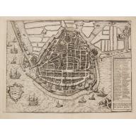 Old, Antique map image download for Die Stadt Enchuijsen.