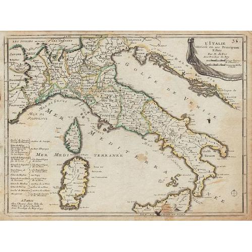 Old map image download for L\'Italie Divisée en ses Principaux Estats.