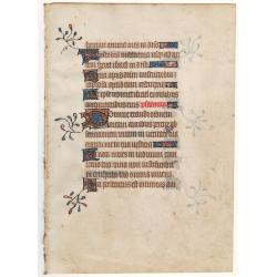 A manuscript leaf from a Book of Hours.