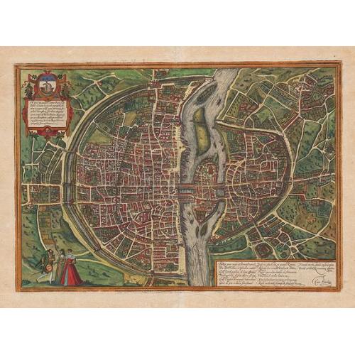 Old map image download for Lutetia vulgari Nomine Paris, Urbs Galliae Maxima, ...