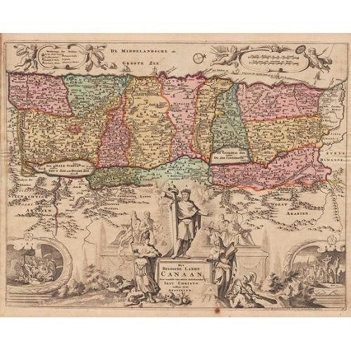 Old map image download for Het Beloofde Landt Canaan, ...