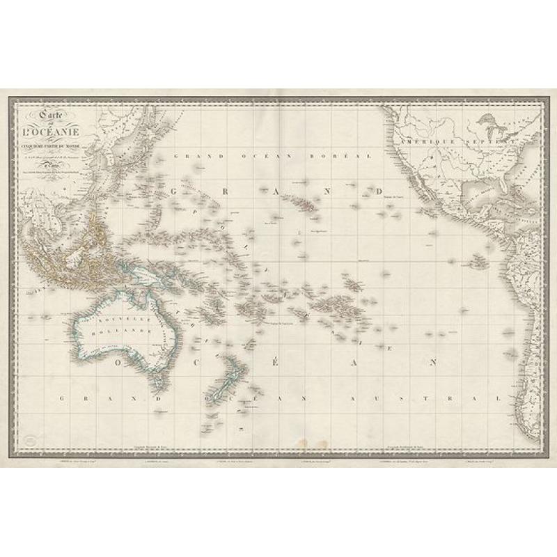 Carte de l'Océanie ou Cinquième Partie du Monde.