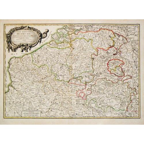 Old map image download for Partie Meridionale des Pays Bas Comprenant les provinces de brabant, Gueldre, Limbourg, Luxembourg, Haynaut, Namur, Flandre, Cambresis et Artois.