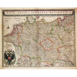 [Lot of 14 maps of Germany] Nova Totius Germaniae Descriptio.