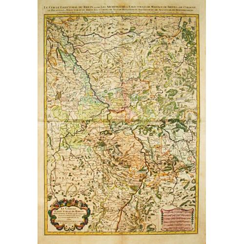Old map image download for Le Cercle Eslectoral du Rhein. Paris, 1692.
