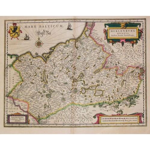 Old map image download for Meklenburg Ducatus. Auctore Ioanne Laurenbergio.