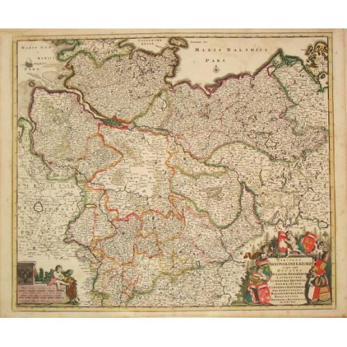 Old map image download for Ciculis Saxoniae Inferioris in quo sunt Ducatus Holsatiae Mecklenburgi, Lauwenburgi, Luneburgi, Brunsuigi, Bremae et Ferdae, Comitatus Dannebergi, Archiepiscopatus Maegdenburgensis, Episcopatus Hildesiae et Halberstad.