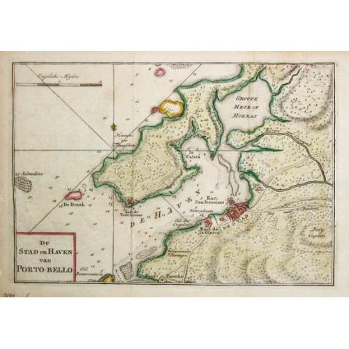 Old map image download for De Stad en Haven van Porto-Bello.