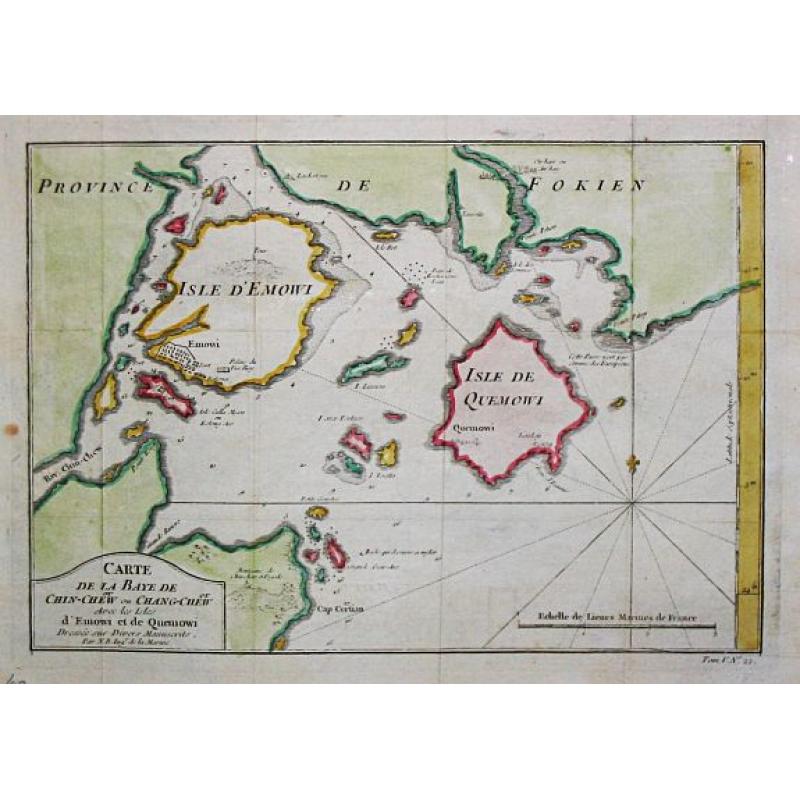 Carte de la Baye de Chin-Chew. Avec les Isles de Emowi et de Quemowi. 