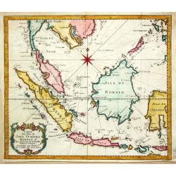 Carte des Isles de Java, Sumatra Borneo & Les Détroits de la Sonde Malaca et Banca Golphe de Siam.