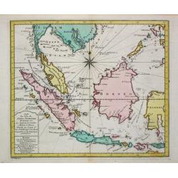 Carte des Isles de Java, Sumatra Borneo & Les Détroits de la Sonde Malaca et Banca Golphe de Siam.