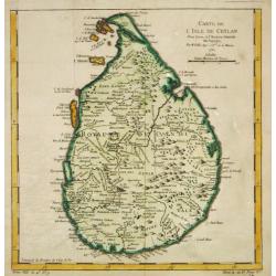 Carte de l?Isle de Ceylan, 1750. 